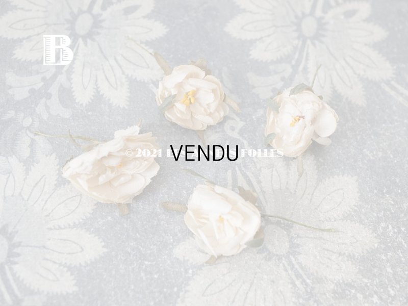 画像4: アンティーク  小さな薔薇の布花 4ピースのセット　パウダーピンク