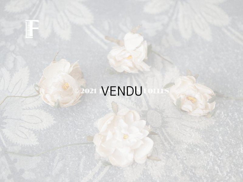 画像12: アンティーク  小さな薔薇の布花 4ピースのセット　パウダーピンク