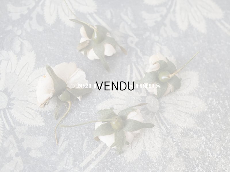 画像5: アンティーク  小さな薔薇の布花 4ピースのセット　パウダーピンク