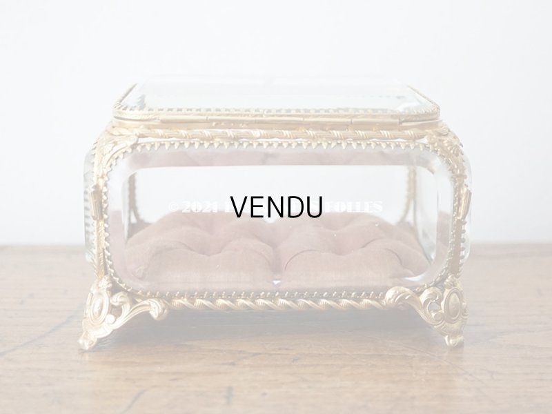 画像6: 19世紀 アンティーク ジュエリーボックス シルク製クッション スモーキーレッド