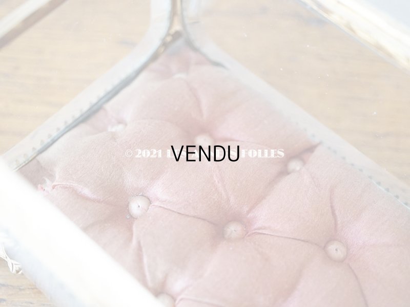 画像12: 19世紀 アンティーク ジュエリーボックス シルク製クッション スモーキーレッド