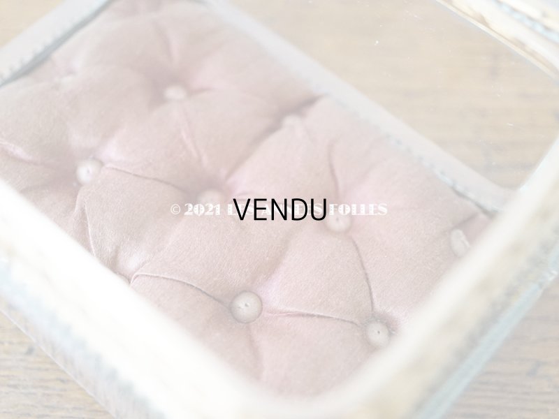 画像13: 19世紀 アンティーク ジュエリーボックス シルク製クッション スモーキーレッド