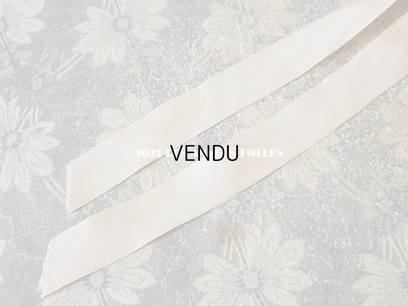 画像16: アンティーク ドール用 ベビー用 小さなボネ アイボリーのシルクリボン＆レース