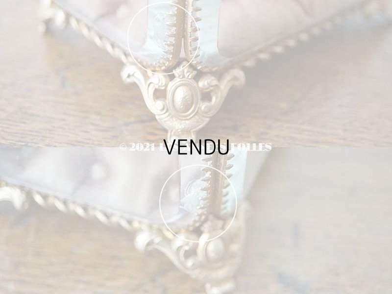 画像18: 19世紀 アンティーク ジュエリーボックス シルク製クッション スモーキーレッド