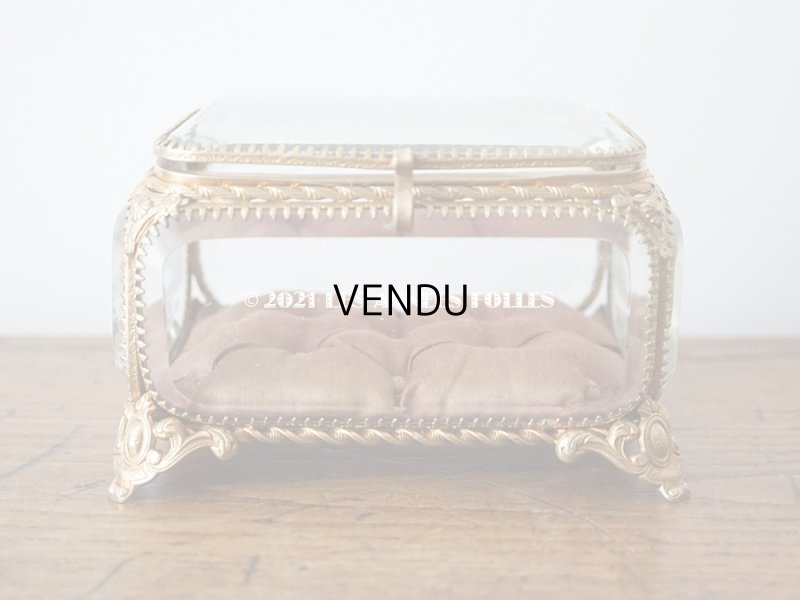 画像5: 19世紀 アンティーク ジュエリーボックス シルク製クッション スモーキーレッド