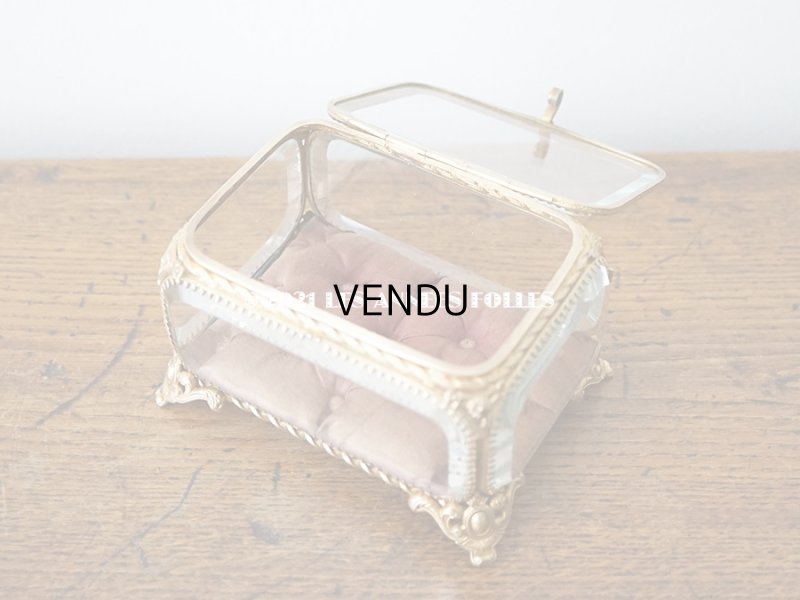 画像8: 19世紀 アンティーク ジュエリーボックス シルク製クッション スモーキーレッド