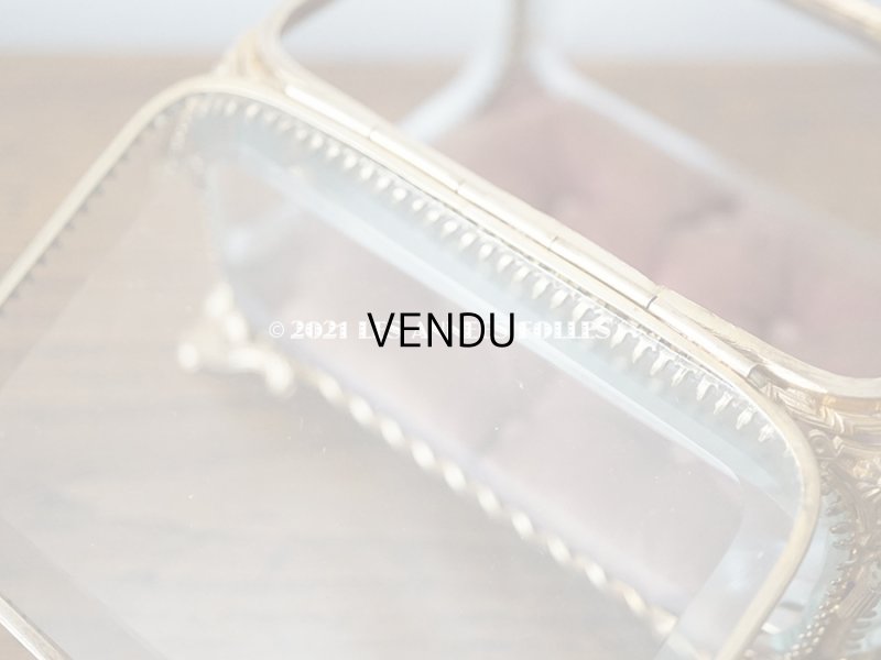 画像10: 19世紀 アンティーク ジュエリーボックス シルク製クッション スモーキーレッド