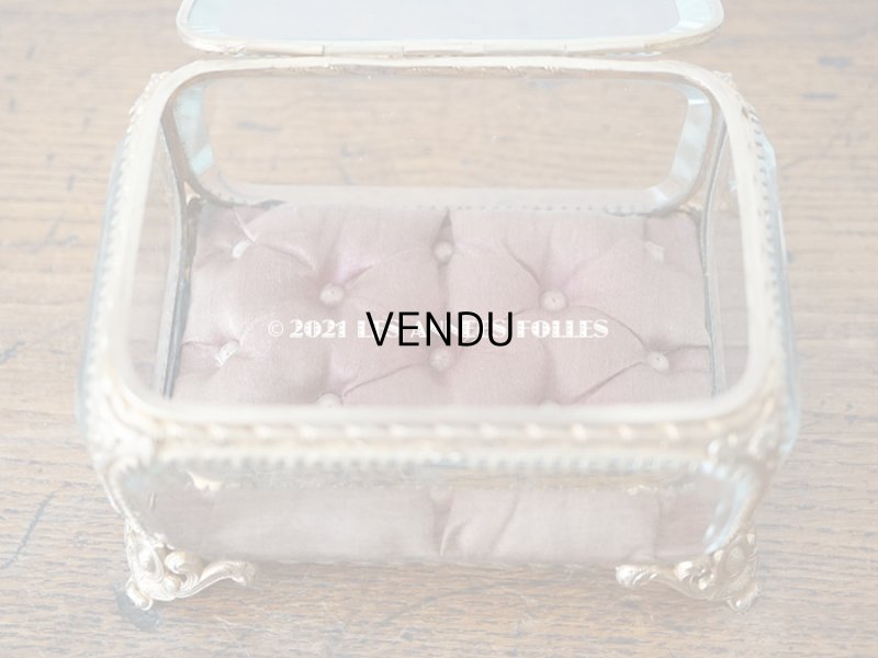 画像11: 19世紀 アンティーク ジュエリーボックス シルク製クッション スモーキーレッド