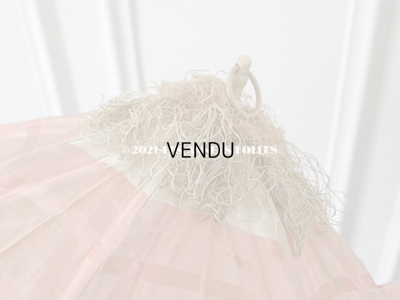 画像10: 19世紀末 アンティーク  シルク製 ピンク&ホワイトグレーの日傘