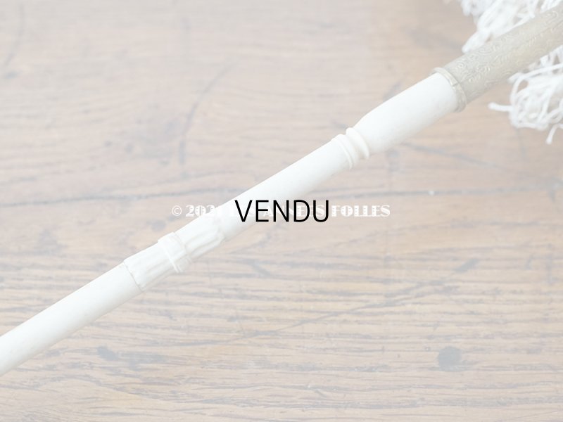 画像16: 19世紀末 アンティーク  シルク製 ピンク&ホワイトグレーの日傘