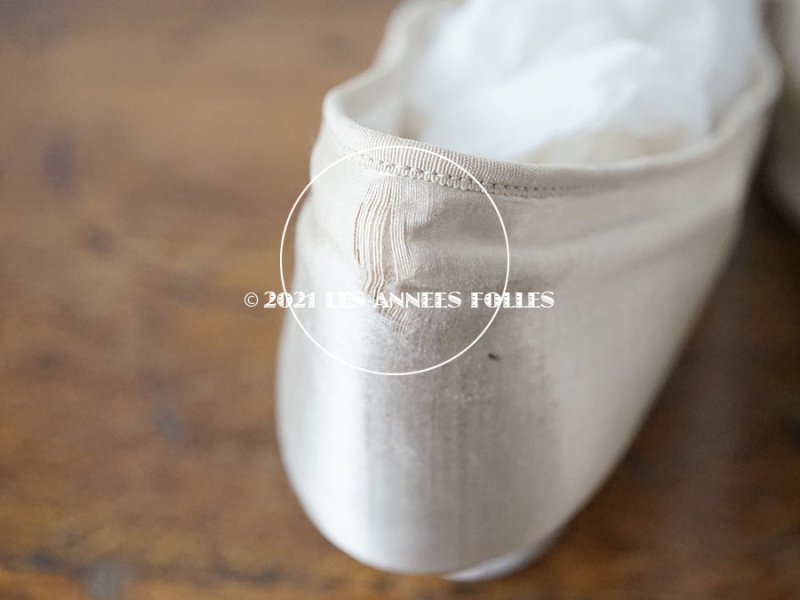 画像10: アンティーク ウエディング シューズ オフホワイトのシルクサテン