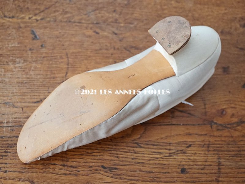 画像13: アンティーク ウエディング シューズ オフホワイトのシルクサテン