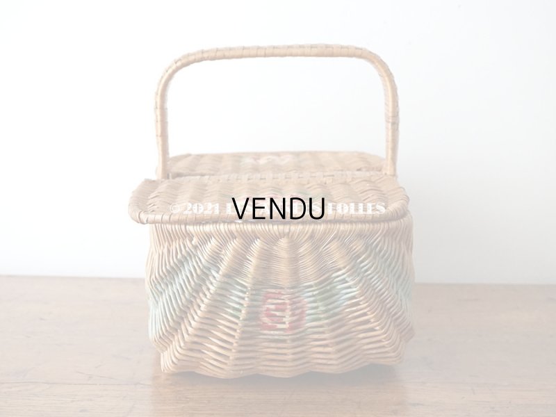 画像6: アンティーク  大きなローズパニエ 薔薇のパニエ