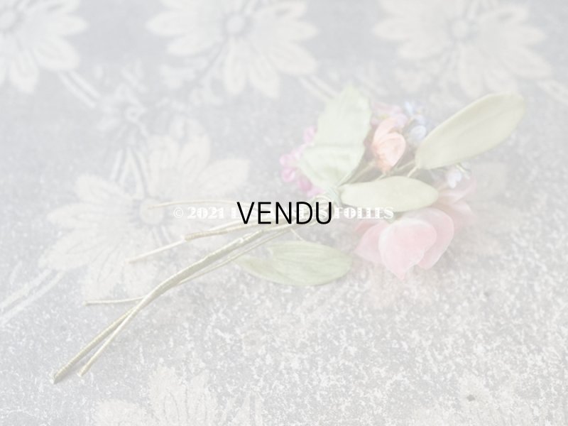 画像6: アンティーク シルクシフォンの布花 勿忘草　＆　薔薇のブーケ