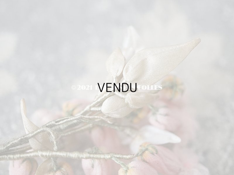 画像6: アンティーク シルクシフォンの布花 淡いピンクのツリガネソウ & オレンジの花