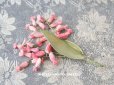 画像1: アンティーク シルクシフォンの布花 ピンクのツリガネソウ (1)