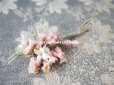 画像2: アンティーク シルクシフォンの布花 淡いピンクのツリガネソウ　＆　オレンジの花 (2)