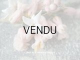 アンティーク シルクシフォンの布花 淡いピンクのツリガネソウ　＆　オレンジの花