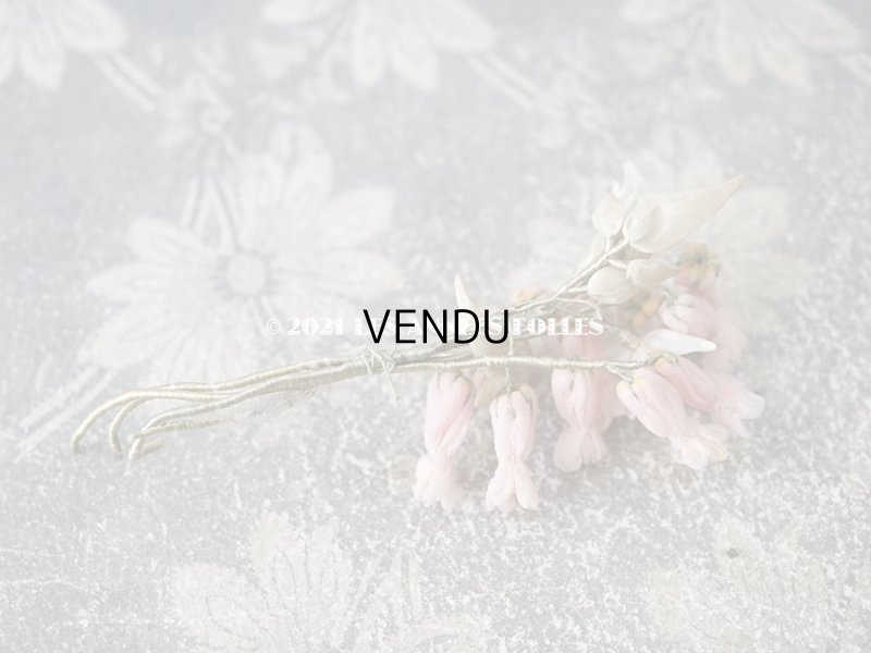 画像5: アンティーク シルクシフォンの布花 淡いピンクのツリガネソウ & オレンジの花