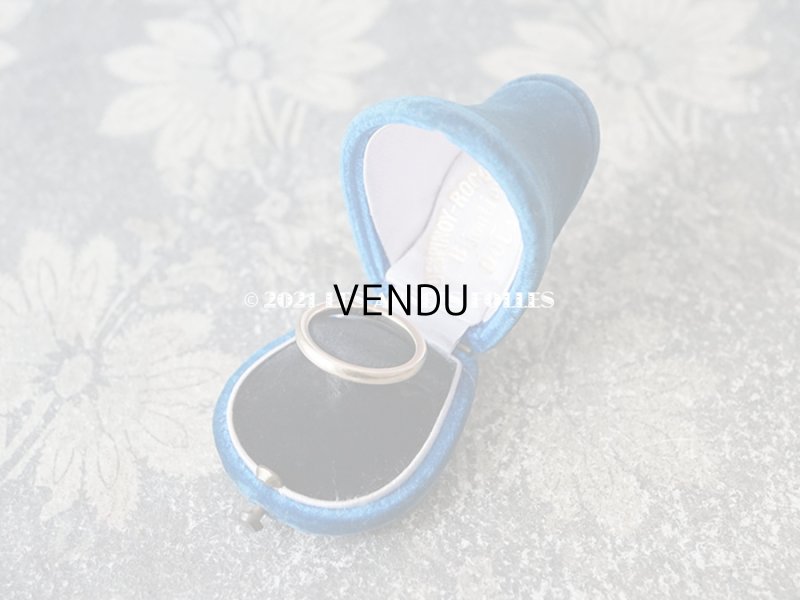 画像4: 19世紀 アンティーク リングボックス ブルーのベルベット ジュエリーボックス 