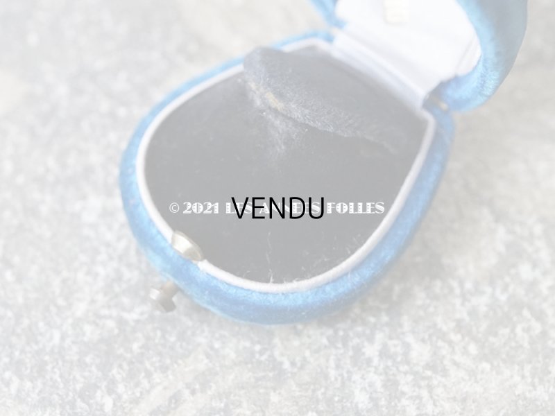 画像7: 19世紀 アンティーク リングボックス ブルーのベルベット ジュエリーボックス 