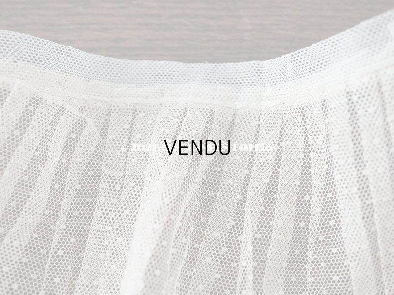 画像3: アンティーク 幅広 レースのプリーツリボン ドット柄 アイボリー  14.5cm幅  215cm