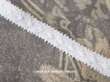 アンティーク オフホワイトのトリム 刺繍入り 9mm幅 