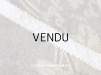 アンティーク オフホワイトのトリム 刺繍入り 9mm幅 