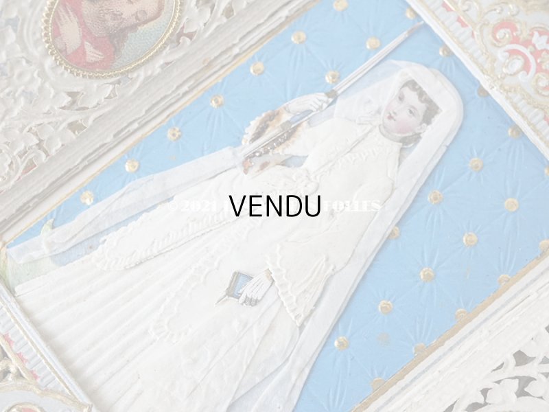 画像3: アンティーク  初聖体の立体カニヴェ 脚付き プルミエール・コミュニオン