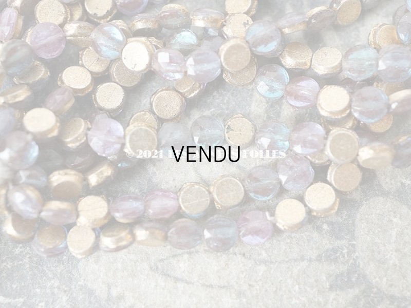 画像3: アンティーク  ガラス製 極小 3.5mm サフィレット色のビーズ カット入り　26ピースのセット