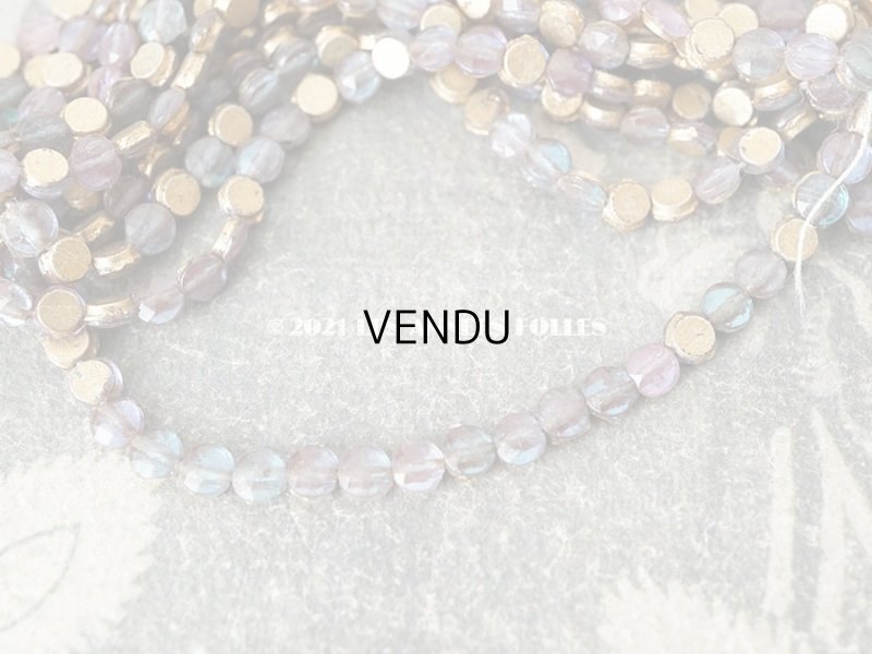 画像5: アンティーク  ガラス製 極小 3.5mm サフィレット色のビーズ カット入り　26ピースのセット