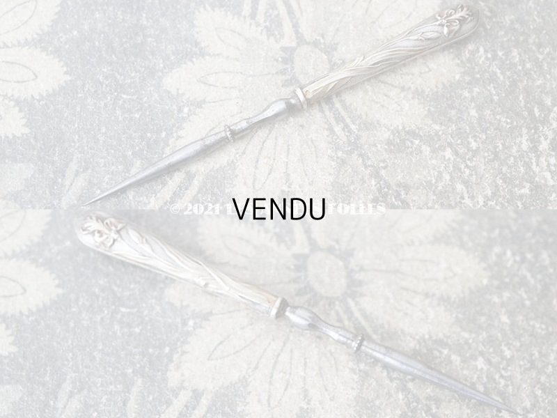 画像15: 1900年代 アンティーク シルバー製 アイリスの花 ソーイングセット 裁縫道具