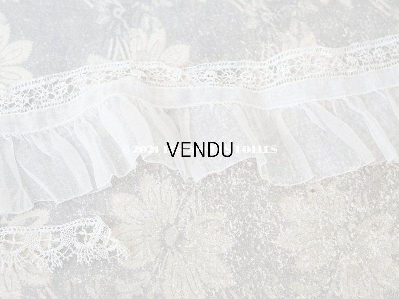 画像7: アンティーク レースの縁取り フリルリボン  1.3m  幅 7.5〜9.5cm