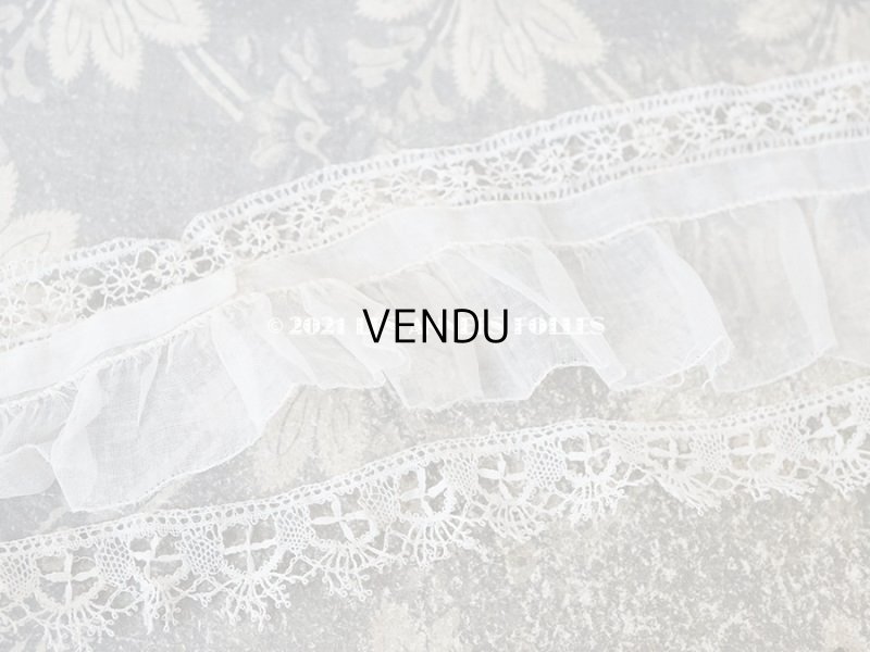 画像6: アンティーク レースの縁取り フリルリボン  1.3m  幅 7.5〜9.5cm