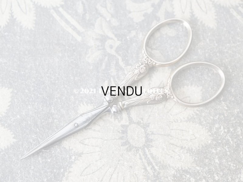 画像5: 1900年代 アンティーク シルバー製 アイリスの花 ソーイングセット 裁縫道具