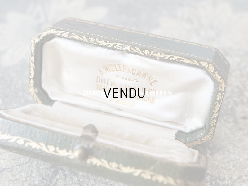 画像7: 1900年代 アンティーク ジュエリーボックス 金彩入り イニシャル入り グリーン