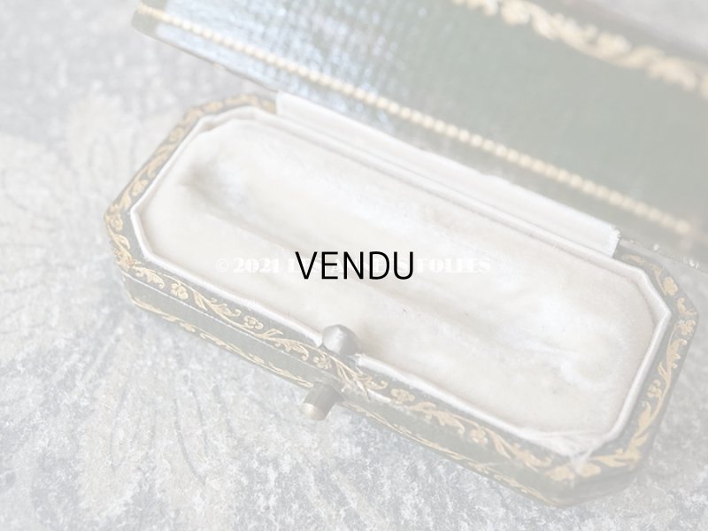 画像8: 1900年代 アンティーク ジュエリーボックス 金彩入り イニシャル入り グリーン