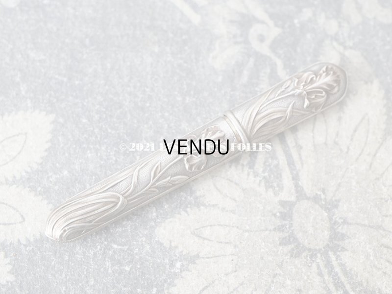 画像12: 1900年代 アンティーク シルバー製 アイリスの花 ソーイングセット 裁縫道具