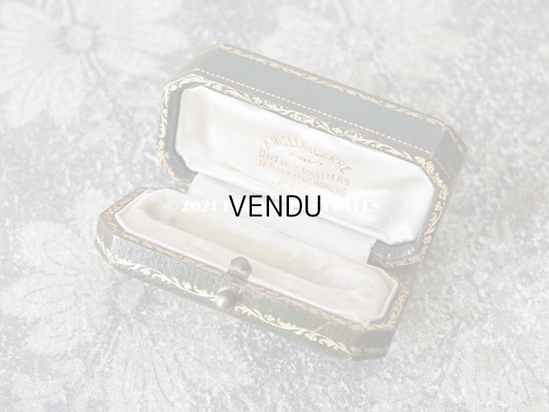 画像6: 1900年代 アンティーク ジュエリーボックス 金彩入り イニシャル入り グリーン