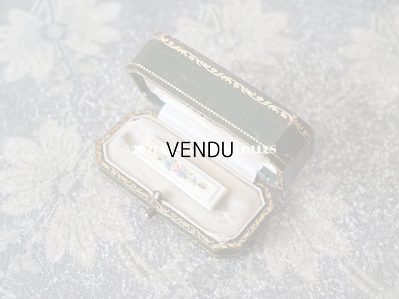 画像9: 1900年代 アンティーク ジュエリーボックス 金彩入り イニシャル入り グリーン