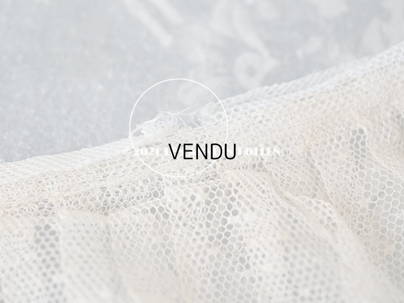 画像12: アンティーク 幅広 レースのプリーツリボン ドット柄 アイボリー  14.5cm幅  230cm