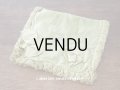 19世紀末 アンティーク シルク製 ハンキーケース 王冠紋章　＆　モノグラム刺繍入り ピスタチオグリーン ハンカチ用ポシェット 