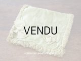 19世紀末 アンティーク シルク製 ハンキーケース 王冠紋章　＆　モノグラム刺繍入り ピスタチオグリーン ハンカチ用ポシェット 