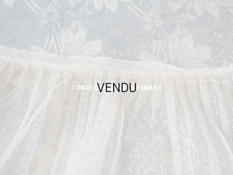 画像6: アンティーク 幅広 レースのプリーツリボン ドット柄 アイボリー  14.5cm幅  230cm