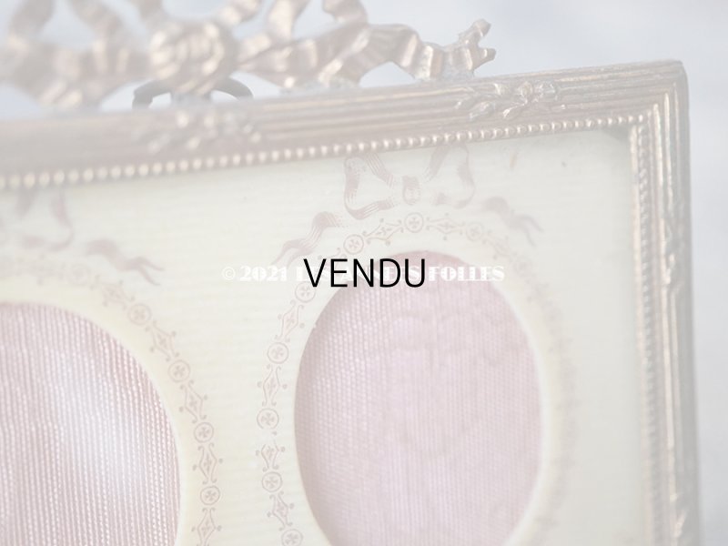 画像9: アンティーク リボンが結ばれた小さなフォトフレーム  ダブルフレーム　ルイ16世スタイル