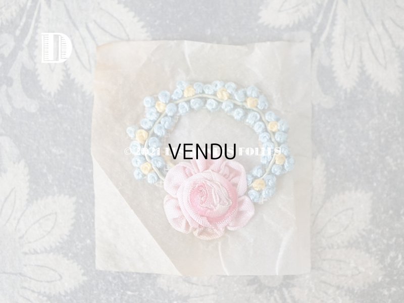 画像6: アンティーク ロココモチーフ  ピンクの薔薇 & 勿忘草のリース