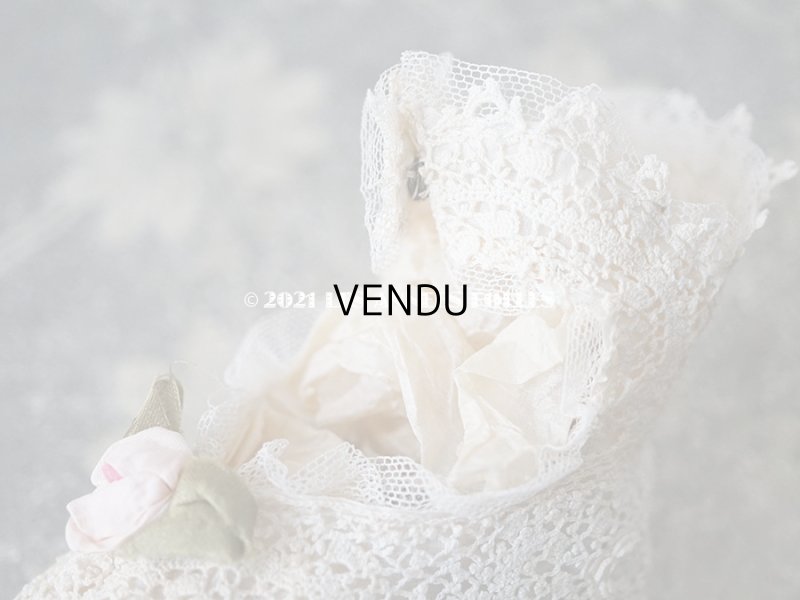 画像5: 1920年代 アンティーク 　ロココモチーフ付き クロシェレース ベビーシューズ  