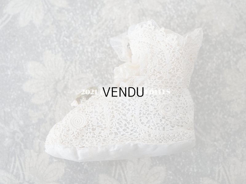 画像8: 1920年代 アンティーク 　ロココモチーフ付き クロシェレース ベビーシューズ  