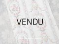 アンティーク コットン製ファブリック  薔薇のリース　＆　ガーランド クリーム色