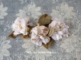 画像1: アンティーク  薔薇の布花  パウダーピンク ドールハット用 クォーター・ロゼット咲き (1)